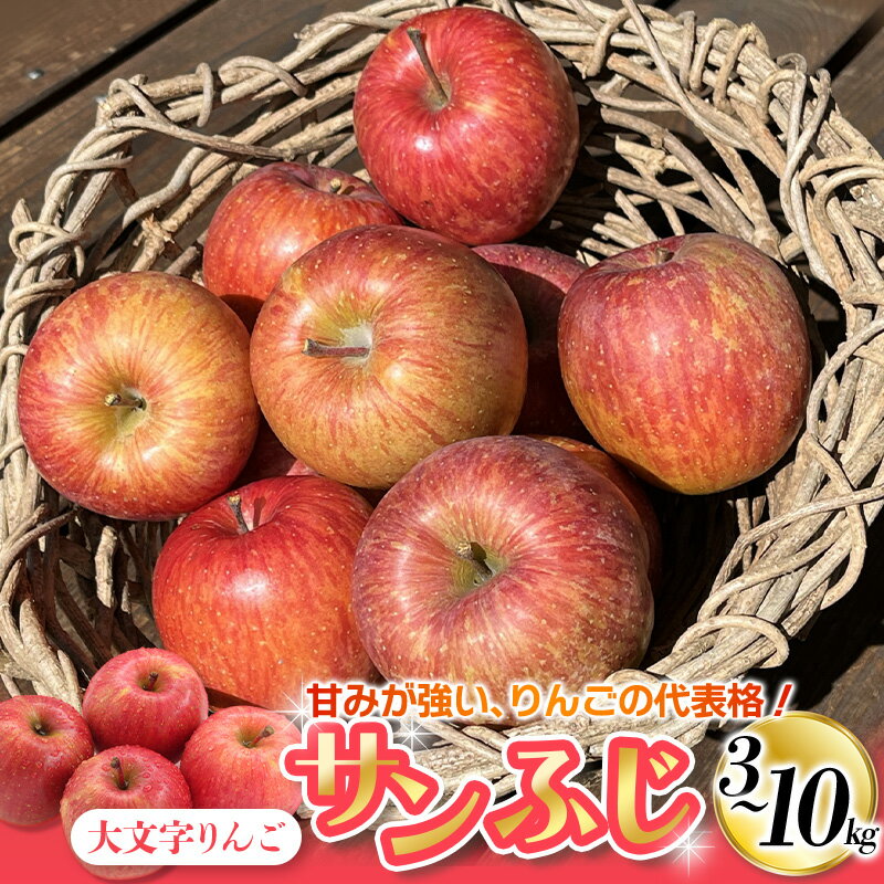 【ふるさと納税】人気No.1！りんご サンふじ 3kg 5kg 10kg 大文字りんご園 12月上旬より順次発送 / 蜜 蜜入り 国産 樹上完熟 幻のりんご 林檎 果物 くだもの フルーツ 産地直送 予約 送料無料
