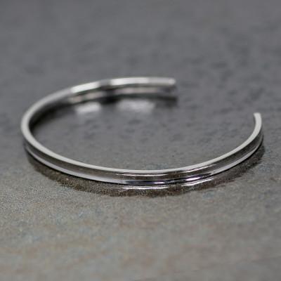 ふるさと納税 大津市 【シルバー925 プラチナプレーティングバングル】逆甲丸デザインの美の曲線 大人のため定番アクセ