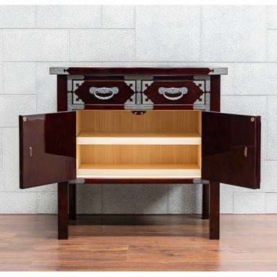 ふるさと納税 利府町 仙台箪笥　両開コンソール　木地呂漆調ウレタン仕上げ　(お申込書返送後1ヵ月〜6ヵ月程度でお届け) |  | 01