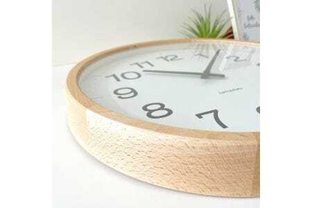 KATOMOKU Muku clock km-116　木製掛け時計（ナチュラル）