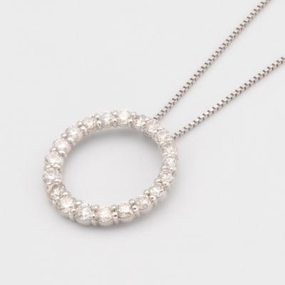 ふるさと納税 甲府市 PT900/PT850 0.5ctダイヤモンド　サークルペンダントネックレス　FHH-019920 |  | 01