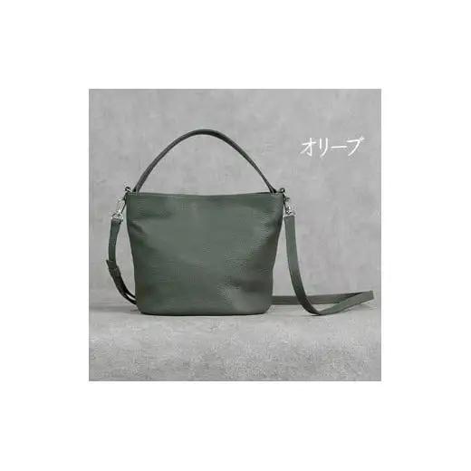 バケットバッグ Liete オリーブ 日本製 革製品 本革 レザー 手作り
