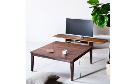 【シンプルモダンな家具のお部屋に】 シャープなデザインのＮＯ１センターテーブル80×80 ウォールナット ローテーブル 無垢材 国産 大川家具