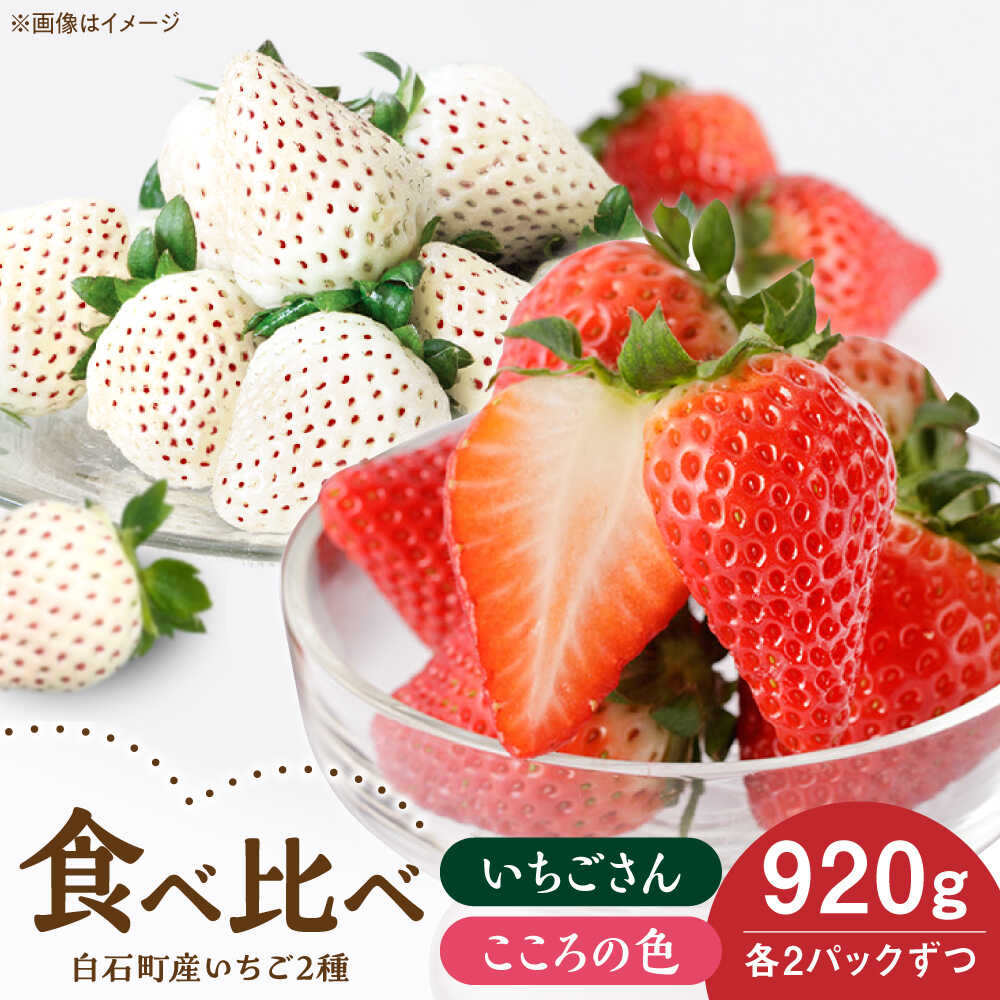【ふるさと納税】【2026年1月以降発送】こころの色×いちごさん 紅白いちごセット 計920g （こころの色220g×2パック、いちごさん240g×2パック）【StrawberryFarm-K】 紅白いちご 希少 いちご 果物 フルーツ いちごさん セット 佐賀県 白石 [IBJ023]