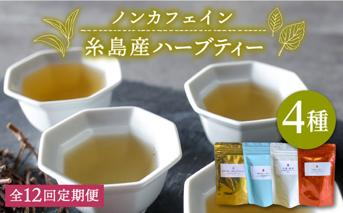 
                  【 全12回 定期便 （月1回）】シナモンティー ・ 糸島椿 茶 ・ マルベリーティー ・ さわやかに香る、糸島レモングラスとシナモン 4種 セット【泉屋六治】 【いとしまごころ】[AGC008]
                