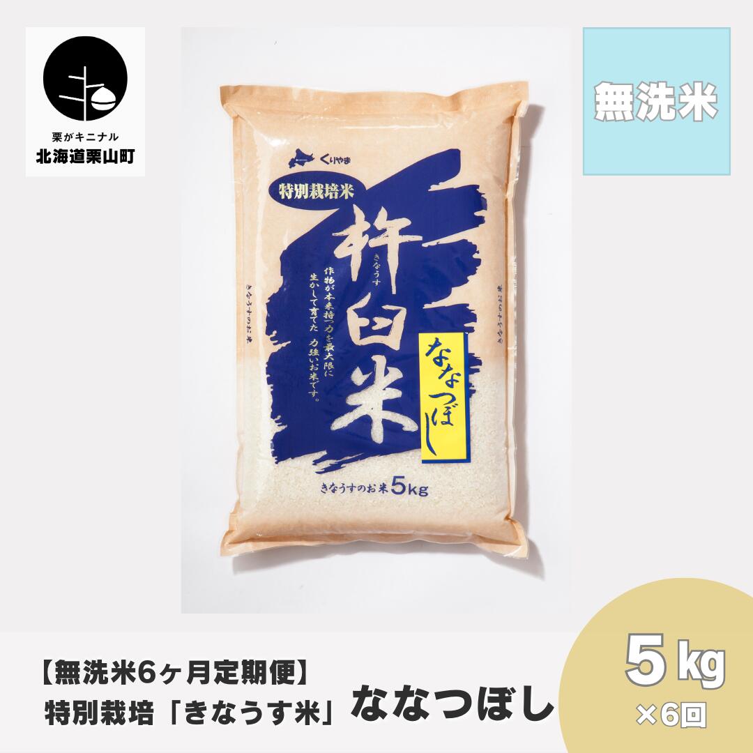 【ふるさと納税】【無洗米6ヶ月定期便】特別栽培「きなうす米」ななつぼし5kg×6回