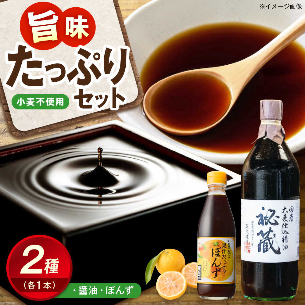 【ふるさと納税】創業明治26年 老舗　「内子・森文」秘蔵醤油・ポン酢セット（各1本） | 食品 加工食品 人気 おすすめ 送料無料