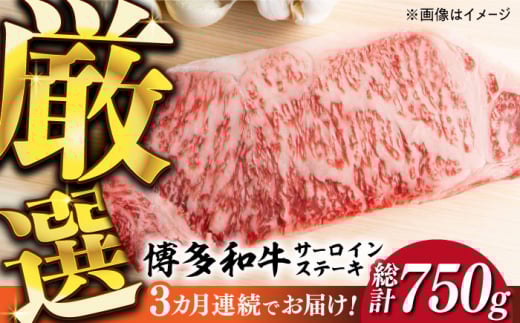 【全3回定期便】【厳選部位使用！】博多和牛A4以上サーロインステーキ250g×1枚《築上町》【株式会社MEAT PLUS】 牛肉 肉 [ABBP045] 28000円