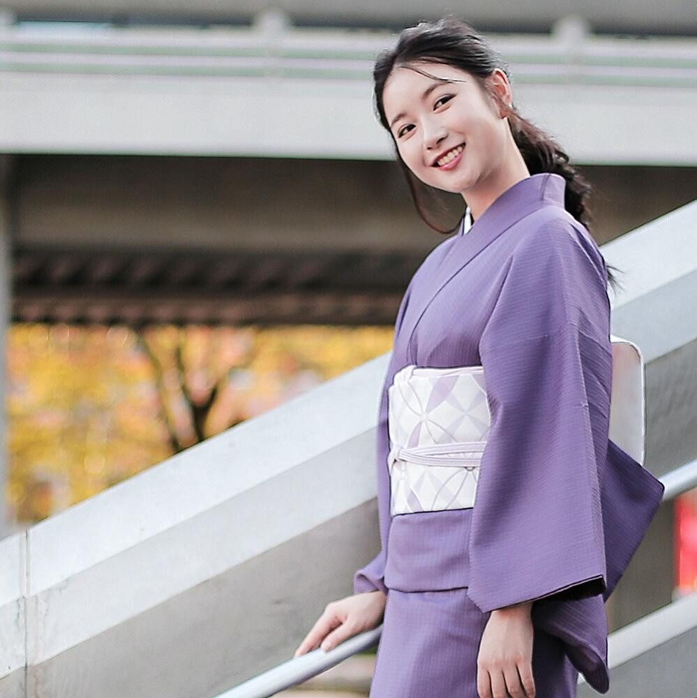 
【たゆたふ】30秒で着られる色無地 袷　六花（ROCCA）
