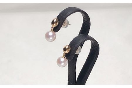 【054-01】akoya　ぷっくりしずくピアス(K18YG)