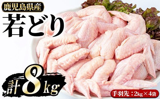 若どり手羽先(計8kg・2kg×4袋)【まつぼっくり】matu-6089