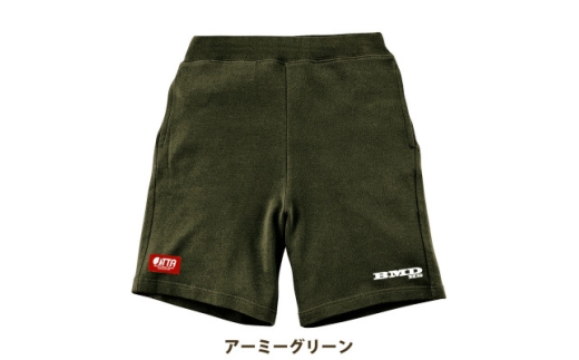 JTTA公認　卓球ユニフォーム＜男女兼用:Lサイズ＞スウェットゲームハーフパンツ　アーミーグリーン【1667402】