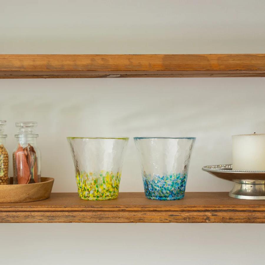 ＜津軽びいどろ＞にほんの色グラスペア 夏の花（向日葵・紫陽花）