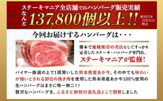 ステーキマニア監修 熊本県産あか牛100%生ハンバーグ 140g×13個入り2セット 合計3640g 《2026年1月中旬-3月末頃出荷》熊本県産あか牛 冷凍