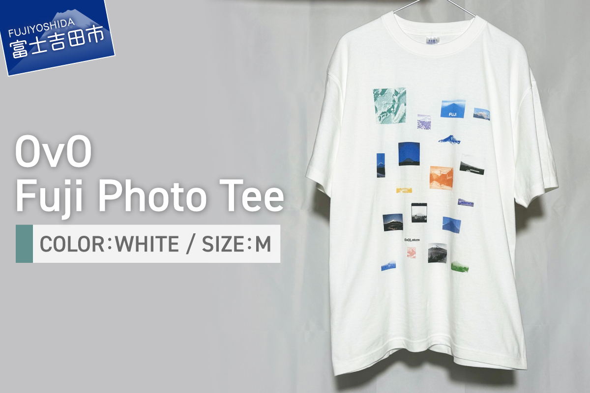 Tシャツ 半袖 WHITE Mサイズ 綿100％ 「 OvO Fuji Photo Tee 」 ユニセックス カジュアル ファッション 白 ホワイト 富士山