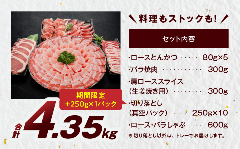 宮崎県産豚わくわく4.35kgセット(真空)≪みやこんじょ快速便≫(CP)_AC-8403-s-R-CP