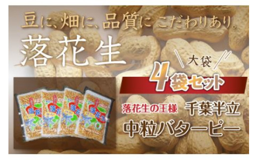 
千葉県 大網白里市産 落花生中粒バターピー大袋4袋セット 落花生 おつまみ 千葉県産 大網白里市 送料無料
