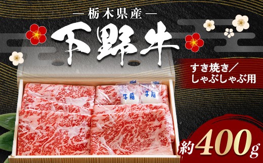 
                  栃木県産 厳選下野牛！ ロース すき焼き・しゃぶしゃぶ用 400g 国産 ブランド牛 牛肉 牛 ビーフ 肉 料理 カット済み 食品 冷凍 贈答 贈り物 プレゼント ギフト 自宅 家庭 栃木県 足利市 F7Z-1967
                