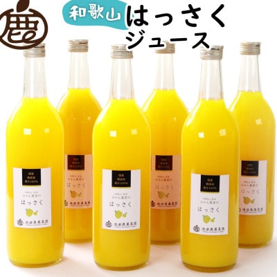 無添加はっさくジュース720ml×6本【100%・ストレートジュース】【配送不可地域：離島・北海道・沖縄県】