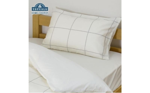 ホームコーディ　まくらカバー（柄） 43cm×63cmまくら用 ホワイト1 イオンリテール 寝具 [№5346-2265]