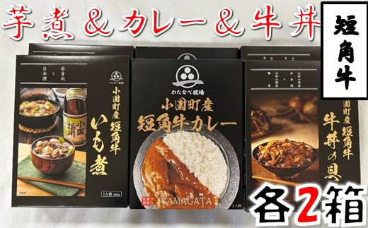 短角牛いも煮・短角牛カレー・短角牛牛丼の具　各2箱づつ