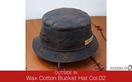 Wax Cotton Bucket Hat Col.02 Brown Plaid（ブラウンチェック）帽子 キャップ バケットハット フリーサイズ キャンプ用品 アウトドア用品 [OUTSIDE IN]【022S099】