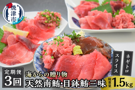 海からの贈り物 焼津天然まぐろ三昧 切り落とし(3回お届け)定期便 (a30-232)