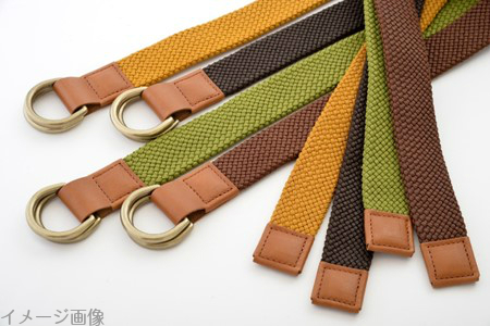 [P028] 組紐ベルト「CLVER」ダブルD（30mm）　焦げ茶