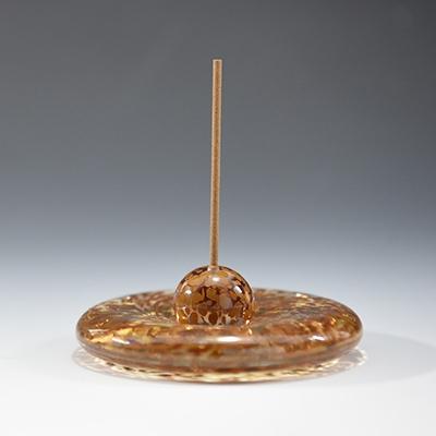 ふるさと納税 宇治田原町 玉模様ガラスお香立て　ゴールド　 |  | 01