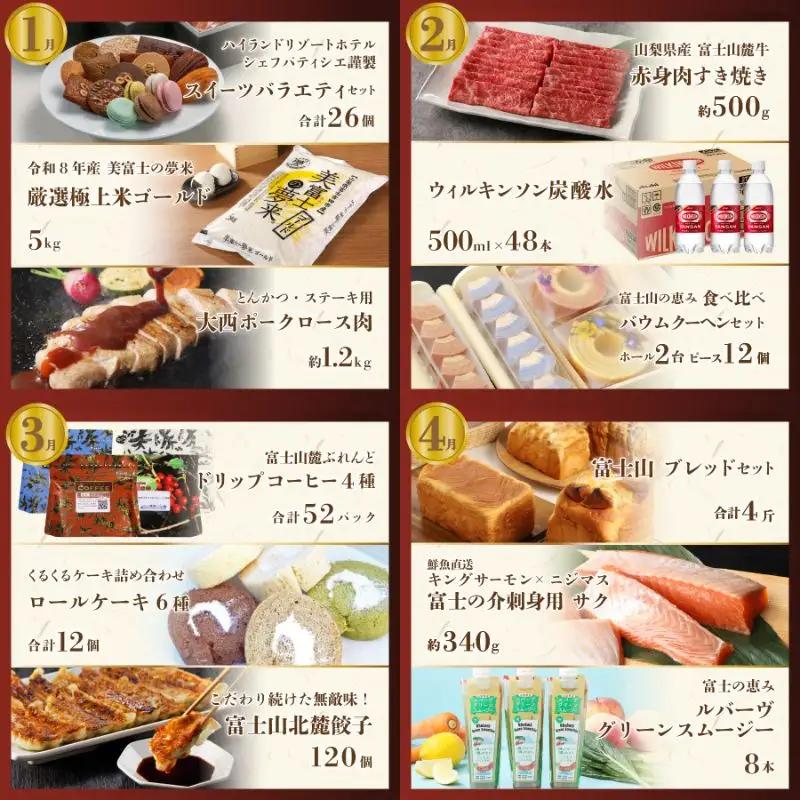 シャインマスカット 【厳選特産品が毎月届く】 富士吉田プレミアム定期便（松） 富士北麓牛
