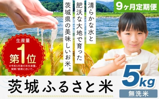 【9ヶ月定期便】米 茨城 ふるさと米 無洗米 5kg《申込月の翌月より出荷開始》茨城県 河内町 米 国産 お米 おこめ お弁当 おにぎり
