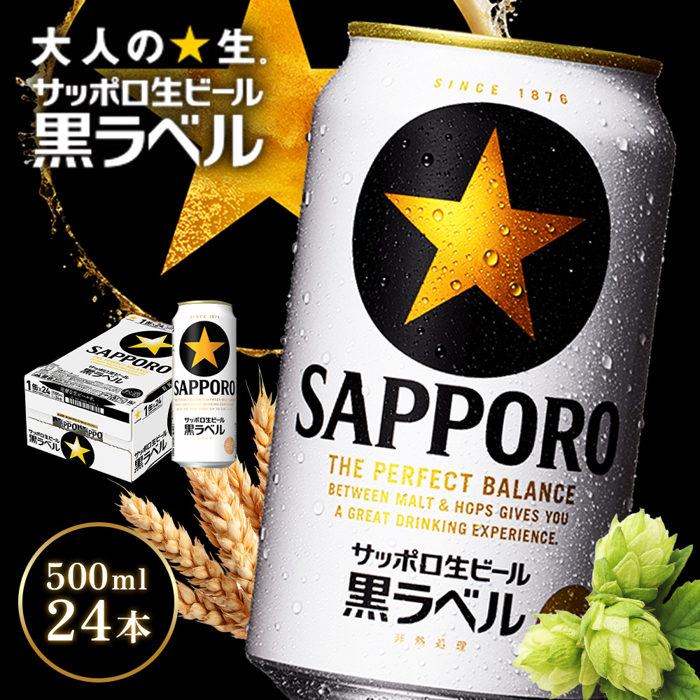 サッポロ黒ラベル500ml×24本【930050013】