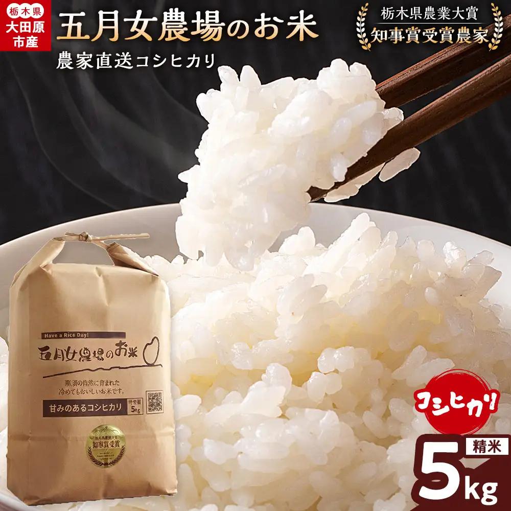 【令和8年産】栃木県大田原産コシヒカリ 白米 5kg｜新米 栃木県農業大賞 知事賞 受賞農家 メディア出演多数 五月女農場 農家直送 産地直送 産直 栃木県 大田原市 こしひかり