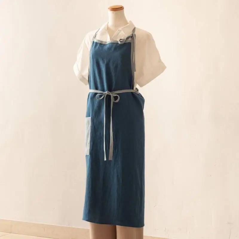 エプロン lithuania linen Apron／リトアニアリネン ブルー