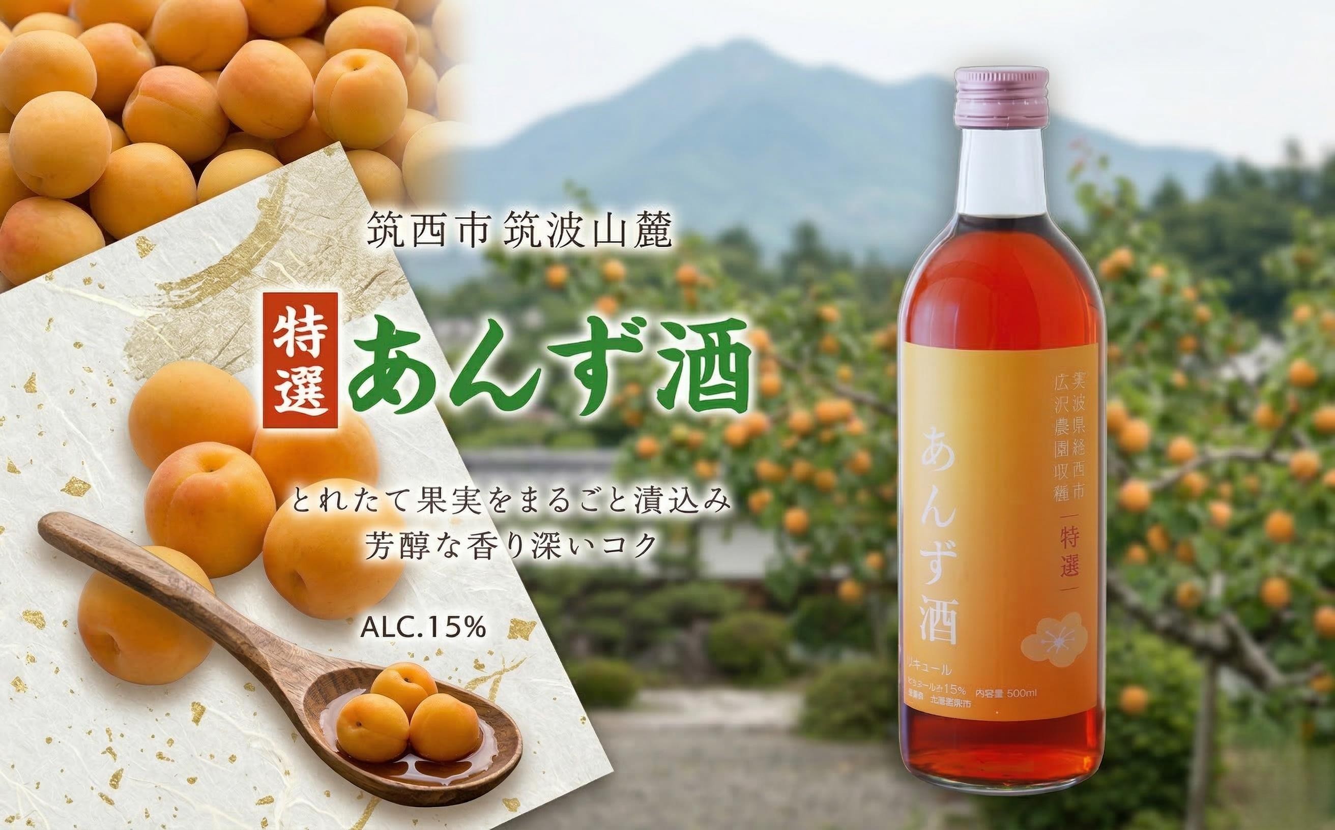 
                  【 特選 】 あんず酒 アルコール 15％ （ 500ml × 1本 ） 果実酒 お酒 酒 あんず 
                