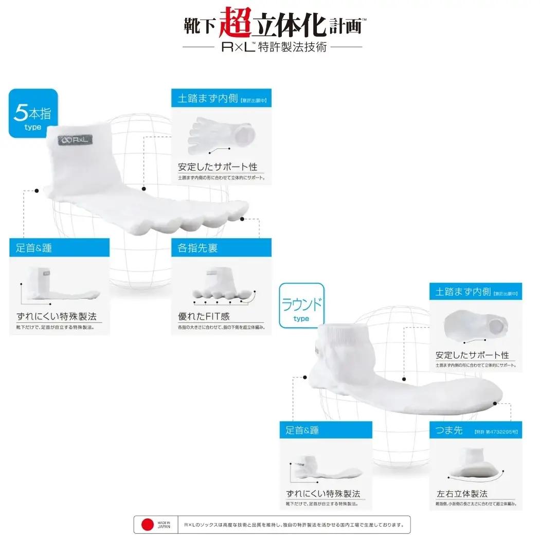 M-MULTI メリノウール ソックス （ 5本指 ）チャコール×オフホワイトM ランニングソックス