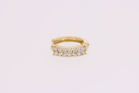 ダイヤモンドピアス 0.5ct K18イエローゴールド フープピアス 中折れピアス EJ-005