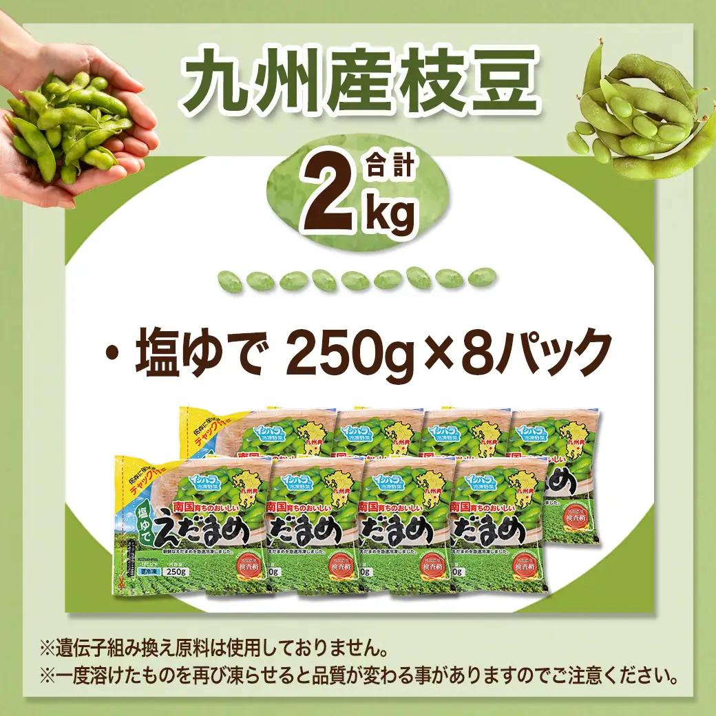 ≪小分けパック≫南国育ちのおいしい枝豆2kg〔LG-3322〕_(都城市) 塩ゆで 枝豆 急速凍結おつまみ おかず いろどり 小分け250g