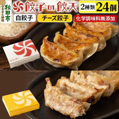 ふるさと納税 秋田市 【至福の白餃子・3種のチーズ餃子24個詰合せ】餃子の餃天|15_ggt-042401