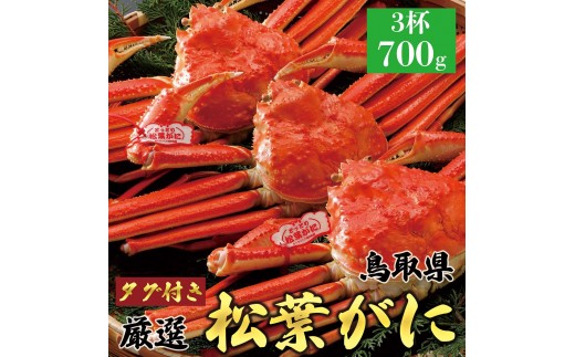 763.【ボイル】【2027年1月～2027年3月発送】 特撰 松葉がに【ブランドタグ付き】（700g超×3杯）【ブランド 蟹 タグ付き 生 ナマ かに 松葉ガニ 松葉蟹 訳あり カニ味噌 みそ 家庭用 鳥取県産 北栄町 おすすめ 人気】