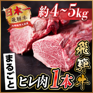 飛騨牛 ヒレ1本(約4～5kg)【シャトーブリアン＆ヒレ】【配送不可地域：離島】【1518359】