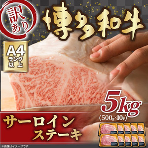 【訳あり】【A4~A5】博多和牛 サーロインステーキ 5kg(250g×2枚×10P)[BGAB015]訳ありサーロインステーキ サーロインステーキ