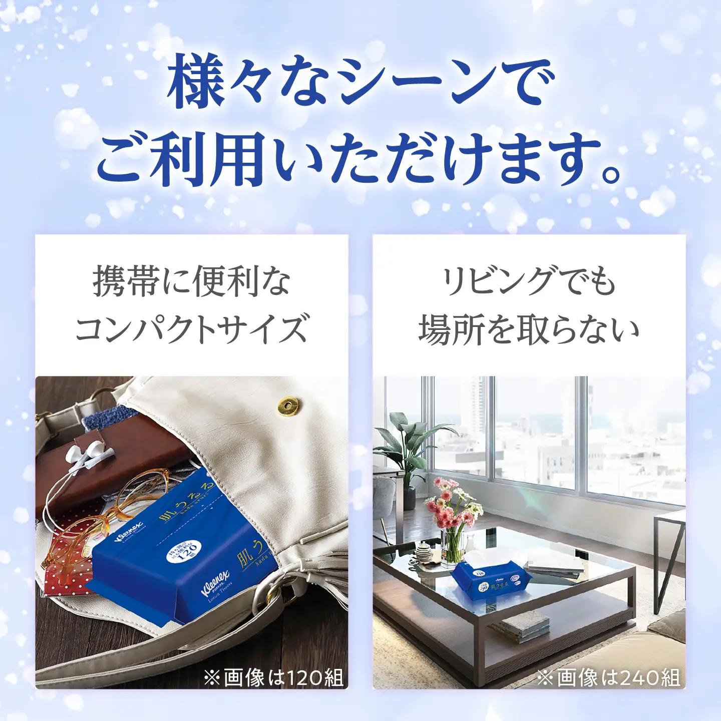 ローションティッシュ クリネックス 肌うるる ソフトパック 240組(480枚)×24パック ティッシュ[BDAM059-2]