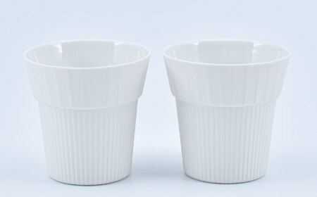【有田焼】UTSUA Cup Medium Gloss white カップ2点 / 焼物 コップ ペア 焼き物 / 株式会社まるぶん [41APCD069]