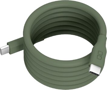 スパイラルシリコンケーブル CtoC 1m (モスグリーン)｜Type-Cケーブル ケーブル 充電 iPhone スマホ スマートフォン iPad タブレット ノートPC [2555]