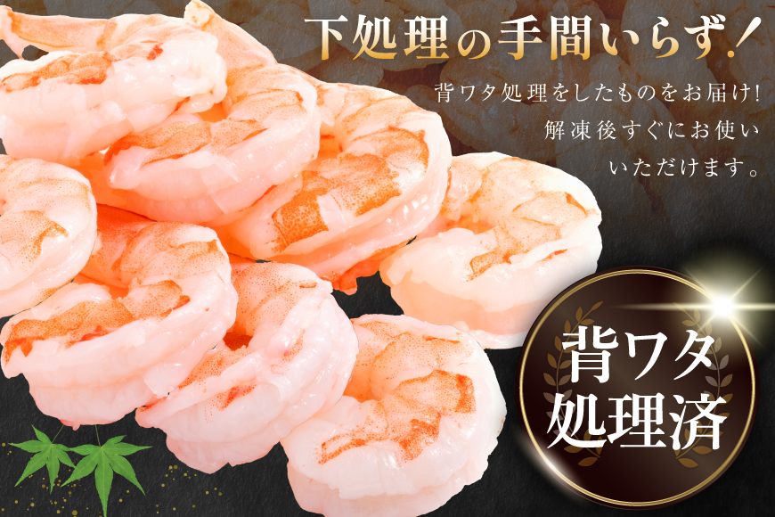 たっぷり 大粒 むきえび 1.6kg (800g×2p) 背わた処理済み [カネダイ 宮城県 気仙沼市 20564351] えび 冷凍 剥き海老 むきエビ 海鮮 業務用 バラ凍結 剥きえび むき海老 
