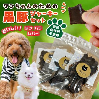 ふるさと納税 南九州市 ワンちゃんのための黒豚ごはん【黒豚ジャーキー3種のセット】常温品