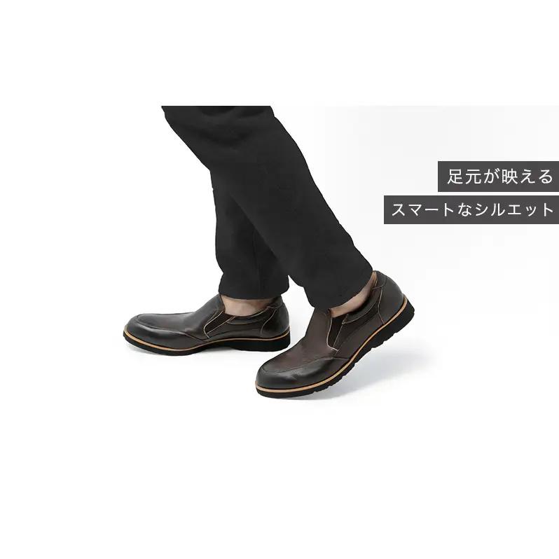 レザースニーカー 鹿革全面 ダークブラウン レザースニーカー 25.0cm
