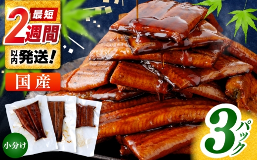 訳あり 鰻蒲焼きカット　約50g×3　タレ(山椒)付　【株式会社七和】 [ATAX033]