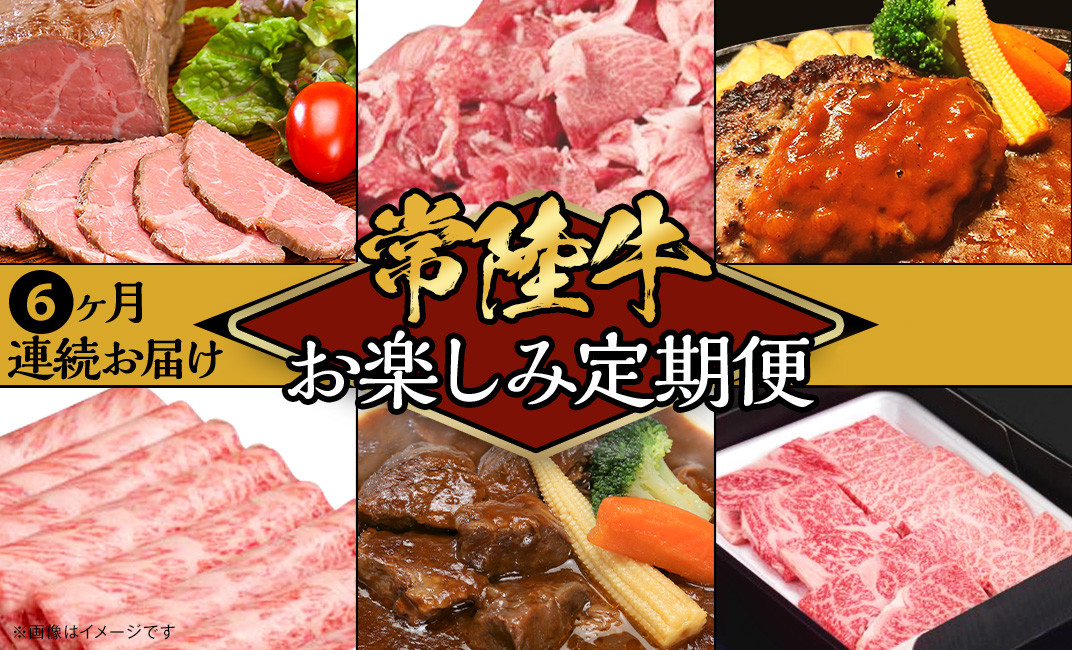 
                  【 定期便 】【 全6回 】 常陸牛 お楽しみ定期便 （ 6ヶ月連続でお届け ）【 常陸牛 和牛 牛肉 定期便 ハンバーグ  国産 贅沢  6か月 6ヶ月 牛 肉 常陸 】[SZR]
                